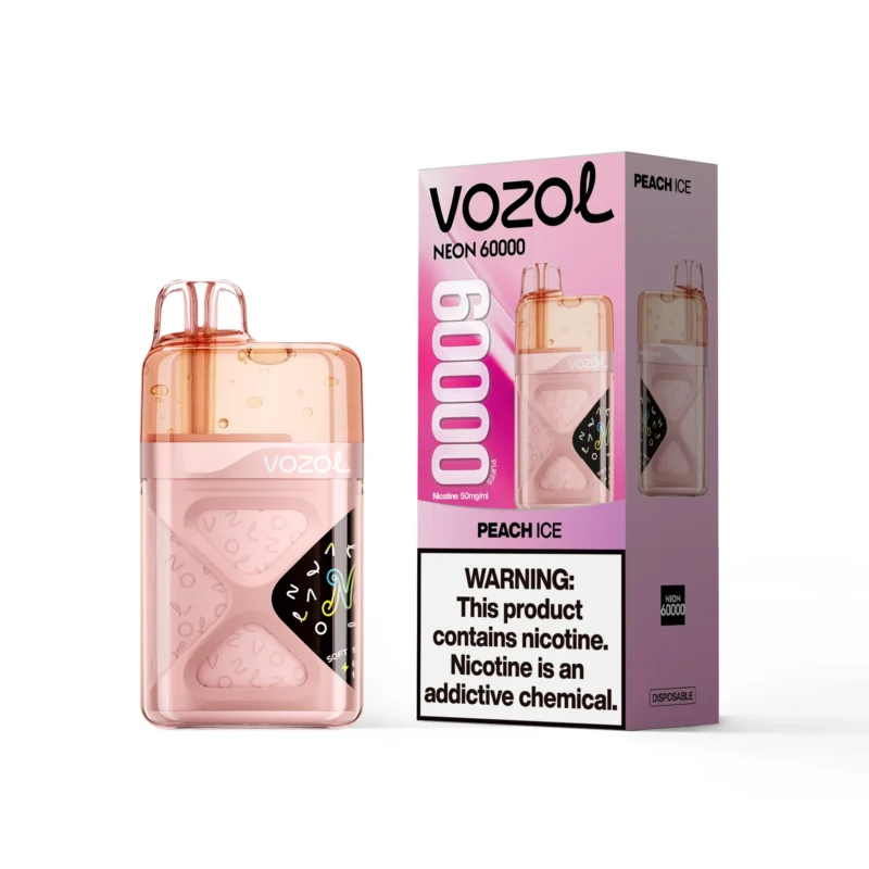 VOZOL Neon 60000 Puffs Peach Ice Flavor Disposable Vape - VapeMaison