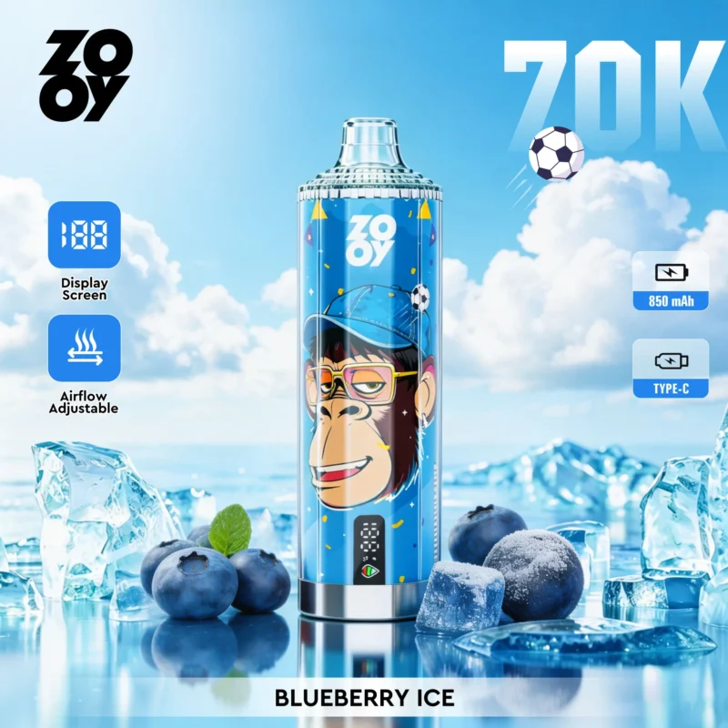 Zooy Vape Crystal 70K Blueberry Ice Flavor Disposable Vape - VapeMaison