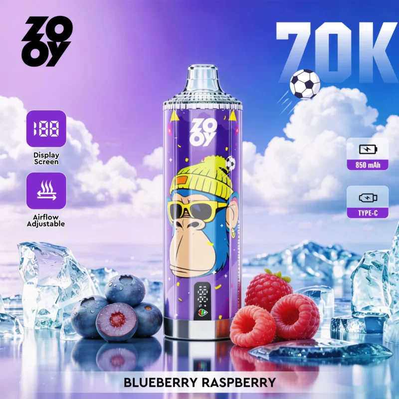 Zooy Vape Crystal 70K Blueberry Raspberry Flavor Disposable Vape - VapeMaison