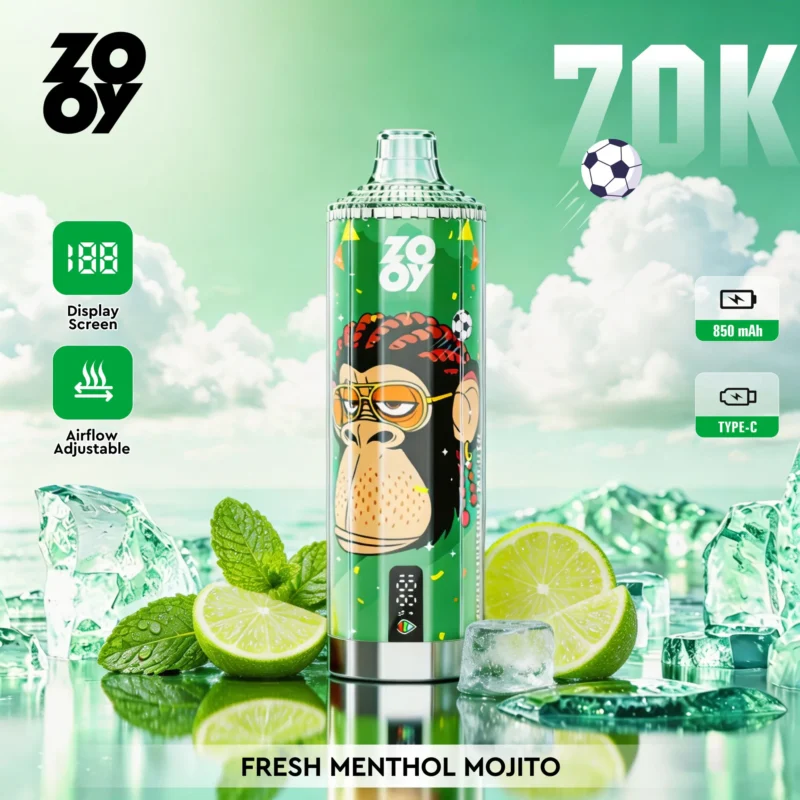 Zooy Vape Crystal 70K Fresh Melon Mojito Flavor Disposable Vape - VapeMaison