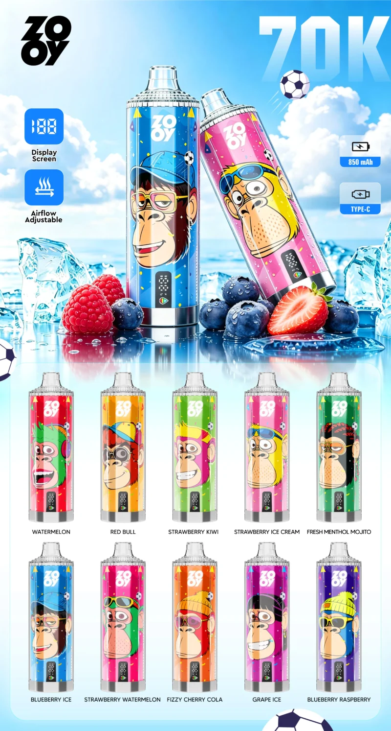 Zooy Vape Crystal 70K Flavor List Disposable Vape - VapeMaison