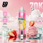 Zooy Vape Crystal 70K Strawberry Ice Cream Flavor Disposable Vape - VapeMaison