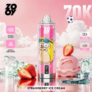 Zooy Vape Crystal 70K Strawberry Ice Cream Flavor Disposable Vape - VapeMaison