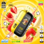 Bang Blaze 250K disposable vape in Strawberry Banana flavor with customizable flavor settings.