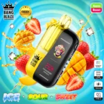 Bang Blaze 250K disposable vape in Strawberry Mango flavor with a dual-chamber 23ml design and adjustable settings.
