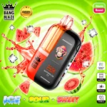 Bang Blaze 250K Watermelon Ice disposable vape with dual-chamber system and flavor adjustment controls.