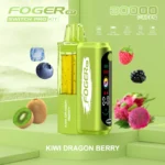 Foger GT Switch Pro Kit disposable vape in Kiwi Dragon Berry flavor with smart screen and visible e-liquid tank.