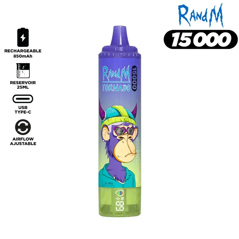 RandM Tornado 15000 Puffs sabor Vimto